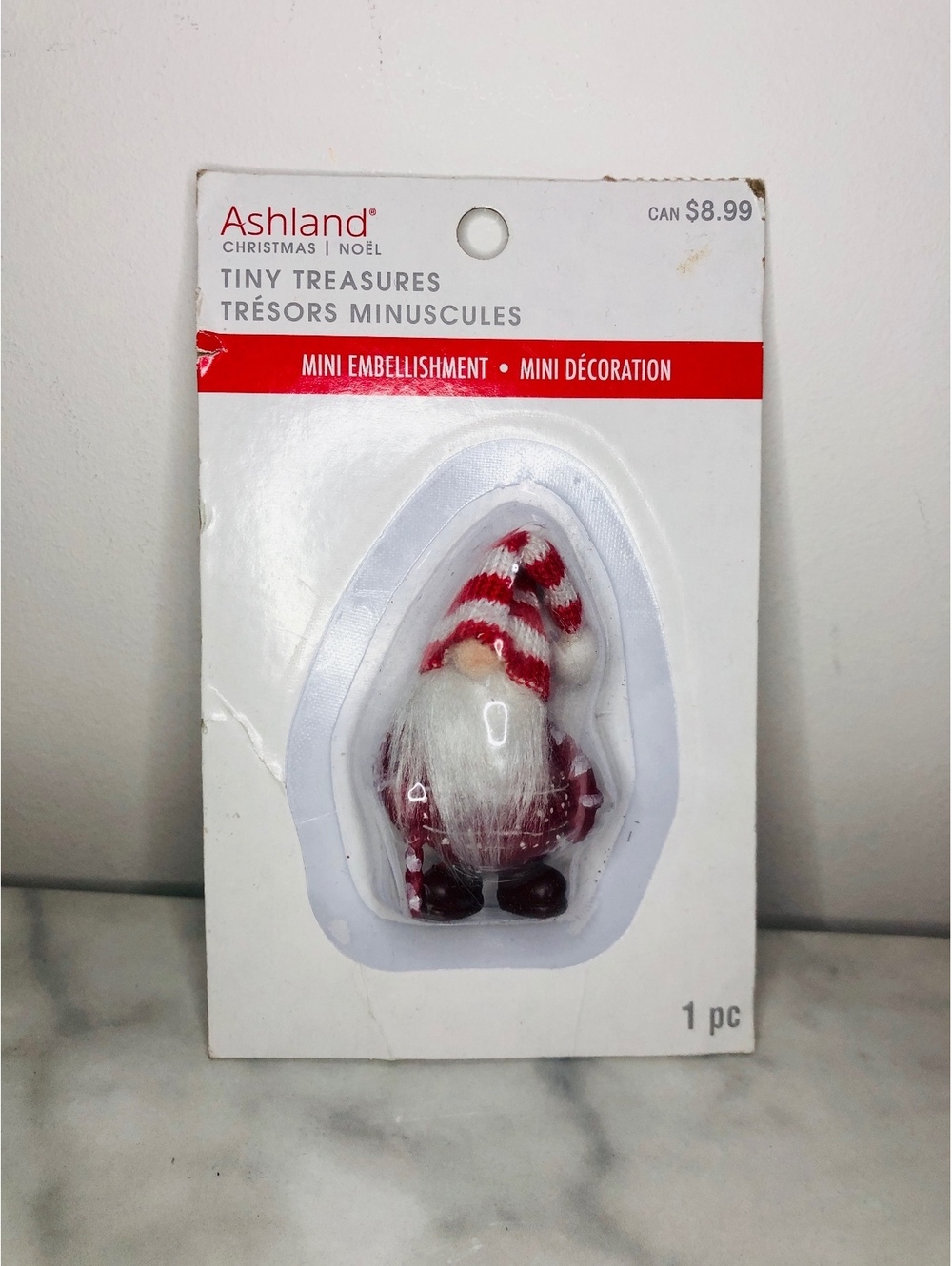 Ashland Christmas Tiny Treasures Gnome Elf Mini Embellishment Village Red NEW